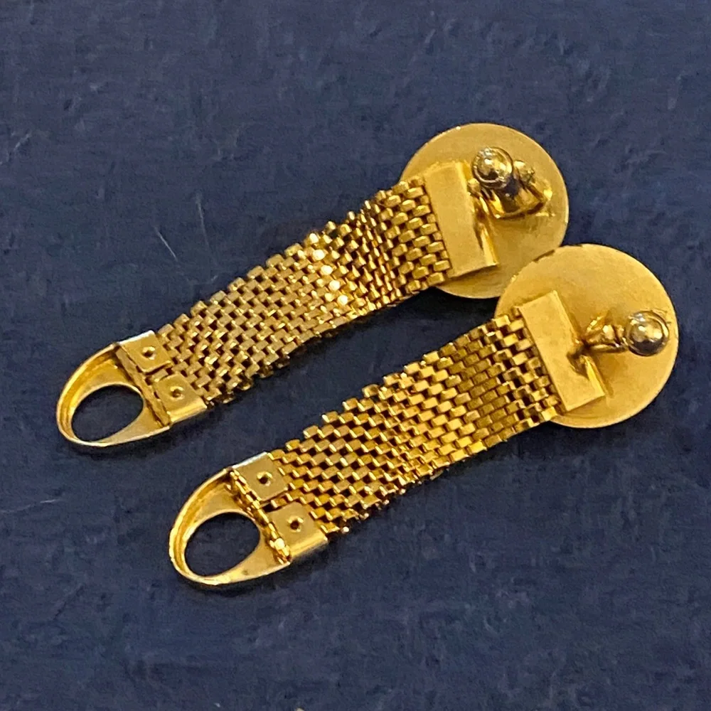 Vintage Gold and Yellow Mesh Wrap Cufflinks